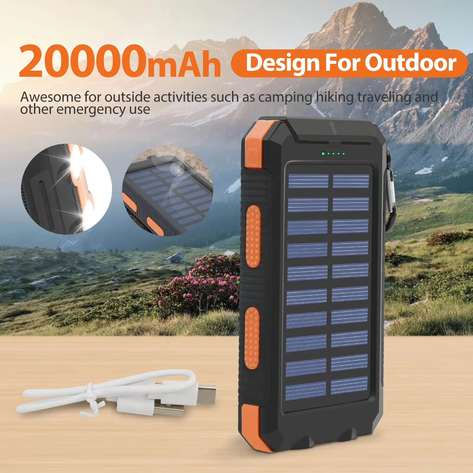 بنك طاقة شمسي مقاوم للماء بسعة - مراجعة Solar Emergency Charger وسعره