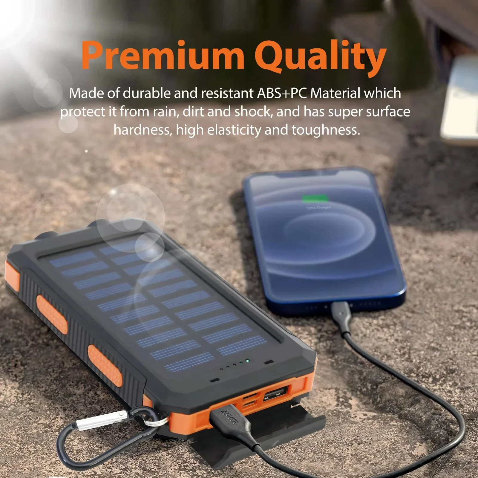 بنك طاقة شمسي مقاوم للماء بسعة - مراجعة Solar Emergency Charger وسعره